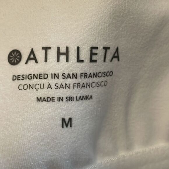 New Athleta White Conscious Cut Out Crop Sports Bra - Picture 4 of 7